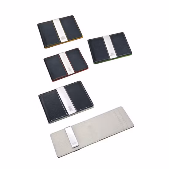 Wholesale Custom Logo Gift Credit ID RFID PU Leather Metal Aluminum Business Name Card Holder Wood Card Holder