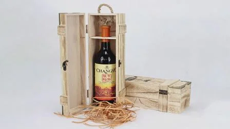 アンティーク修復デザインのシングル木製ワインボックス